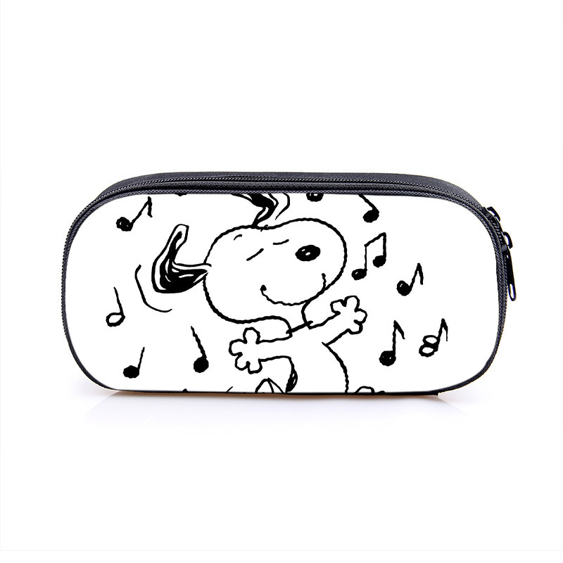 Nuevo Snoopy transfronterizo bolsas de lápiz de gran capacidad creativas caja de papelería de dibujos animados de alto valor de la cara caja de lápiz para estudiantes de primaria