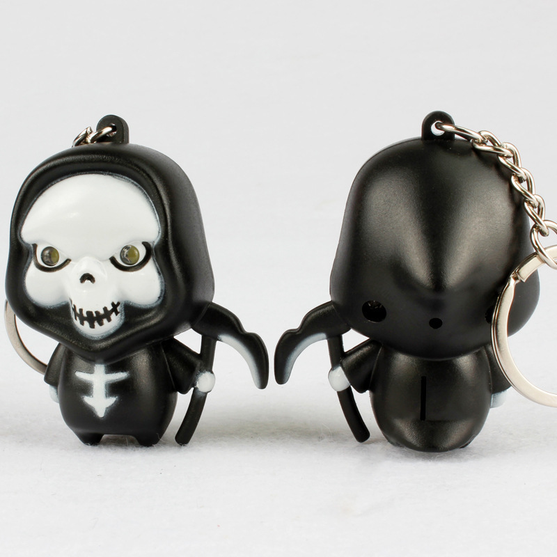 Halloween Reaper Car Llavero Ghost Brillante Tricky Spoof Sound Colgante Halloween Creative Bag Colgante