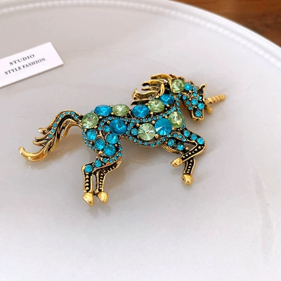 Zodiac Year, Retro High-End Suit — Yaxa sancaqları - 65-brooch-gold-blue