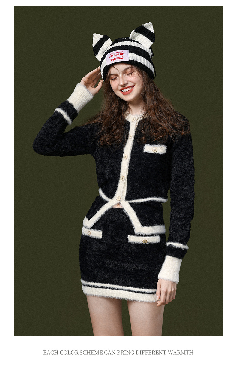 Autunno e inverno Nuovo piccolo e carino cappello con orecchio di volpe Cappello lavorato a maglia con orecchio di gatto di maiale femminile Cappello freddo caldo e antivento_voghion.com