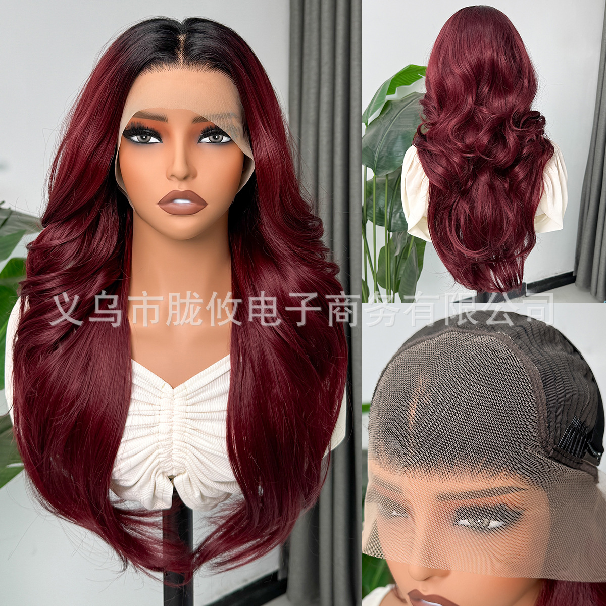 Frente transfronteriza de encaje pelucca pelucca negra tejida a mano 13 * 4 pelucca de cabello largo negro pelucca de cabello para mujeres image 43