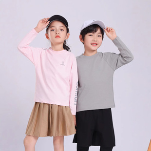 25 Spring and Summer Children's Quick-drying Clothes Long-sleeved T-shirt Boys and Girls Sports Training Clothes Base Shirt Middle and Large Children's Outer Wear Top