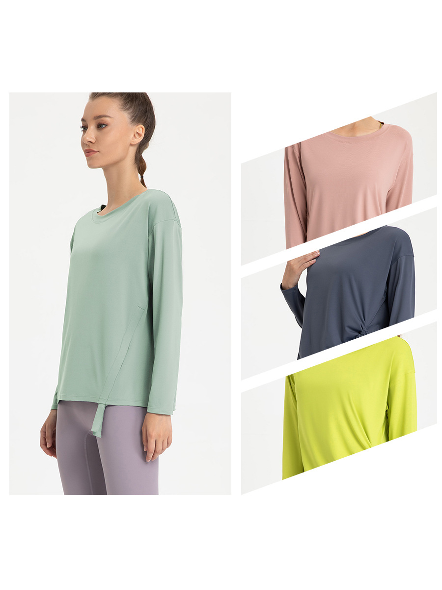 Ropa de yoga ligera blusa deportiva mujer suelta adelgazamiento manga larga profesional fitness profesional de secado rápido camiseta corriendo superior transpirable