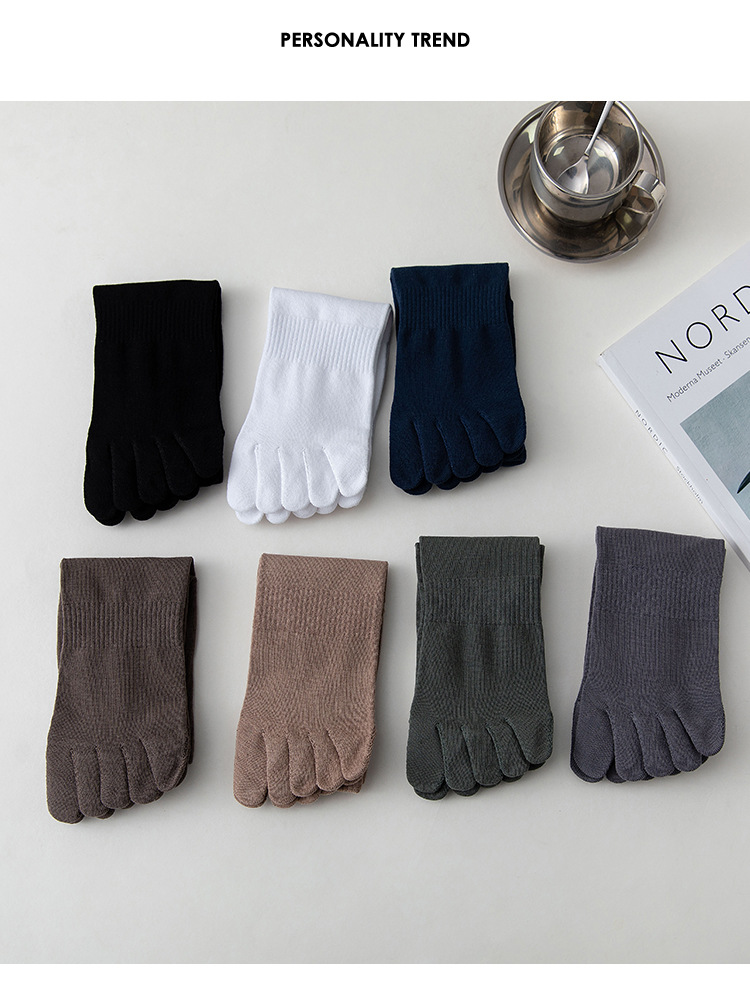 Five Finger Socks Men's Tube Socks Winter Cotton Deodorant Split Toe Socks display picture 3