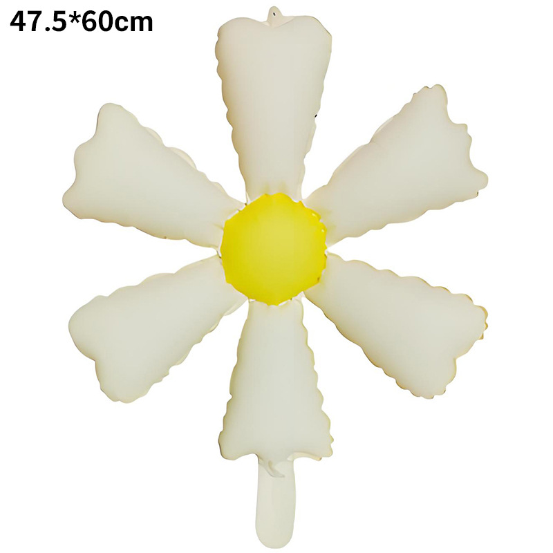 Globos de aluminio con diseño de margaritas blancas estilo Instagram, accesorios fotográficos mate, decoración de cumpleaños, girasoles, arreglo para el 1 de mayo y el 1 de junio.