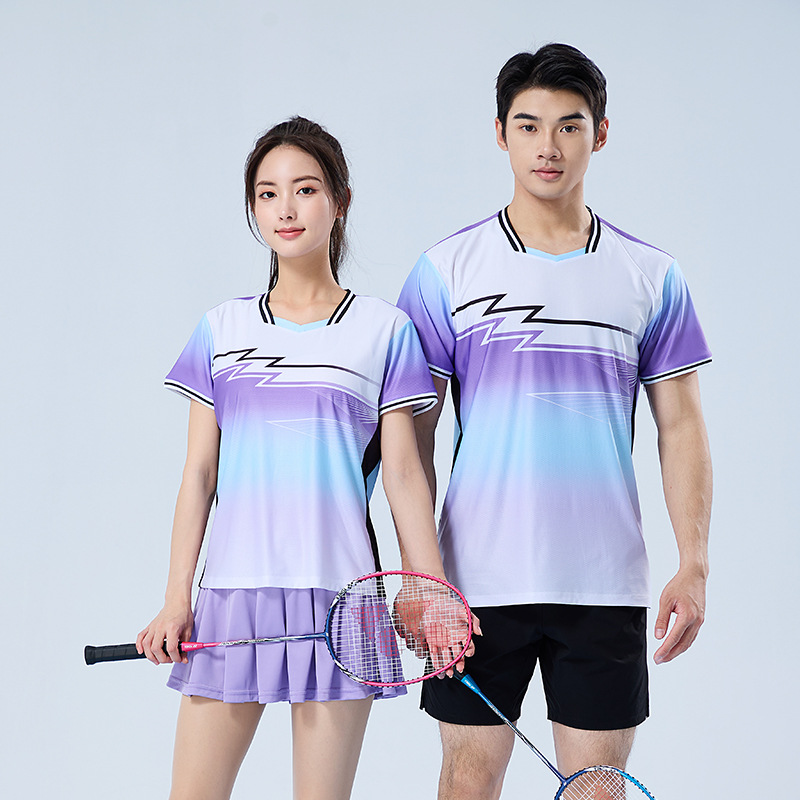Badminton Clothing Competition suit Air Volleyball Sports Quick-drying Clothes Printing Short-sleeved Table Tennis Tennis for Adult Men and Women