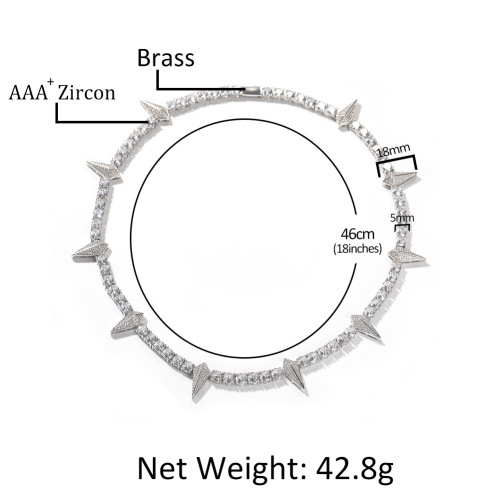 Hip-Hop Rap Black Panther Same Necklace Trendy Men's Niche Design Zircon Necklace Fashion Accessories Wholesale