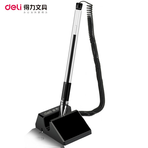 Deli 6791 Desk Pen Gel Refill Black Bullet 0.5mm Business Office Signature Pen Simple Counter Pen