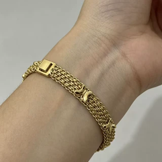 欧美时尚小众设计复古高级感金属链条铜材质镂空蝴蝶手链跨境批发