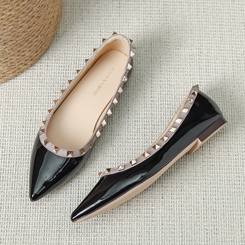 Xiao Xiangfeng Single Women's Shallow Mouth New Spring and Autumn Versatile French Flat Bottom Ladle Shoes Women's-_voghion.com