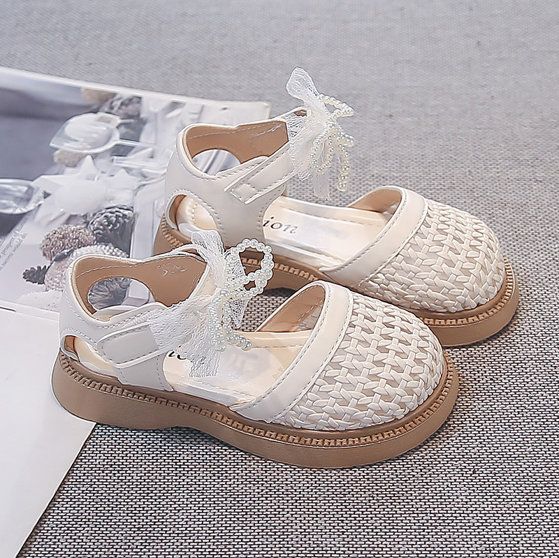 Sandálias de niñas 2026 verano para niños botón de arco princesa con suela suave hueco transpirable zapatos Lefour image 4