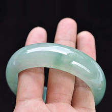 【顺丰包邮】缅甸玉手镯女款油青贵妃镯飘花玉手镯子通透水润玉石
