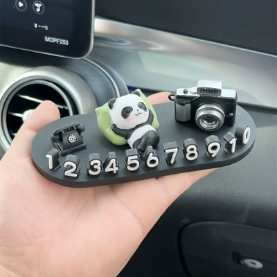 Nömrəli dayanma kartı | Car Cute Cartoon Panda