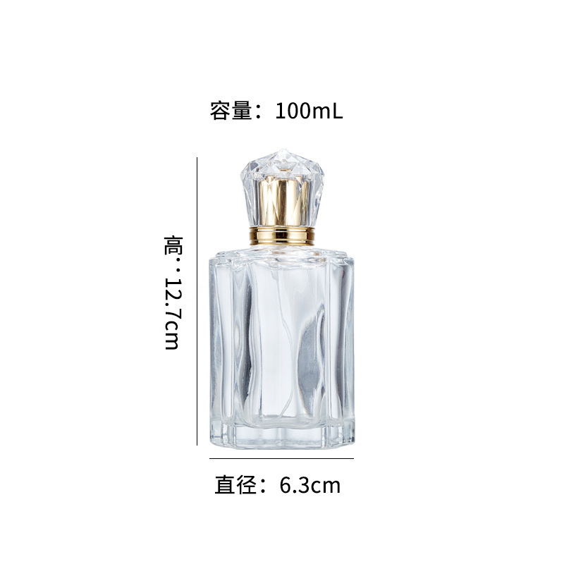 高級ガラス香水瓶裸瓶100ml高颜値押圧式スプレー瓶携帯化粧品分注瓶|undefined