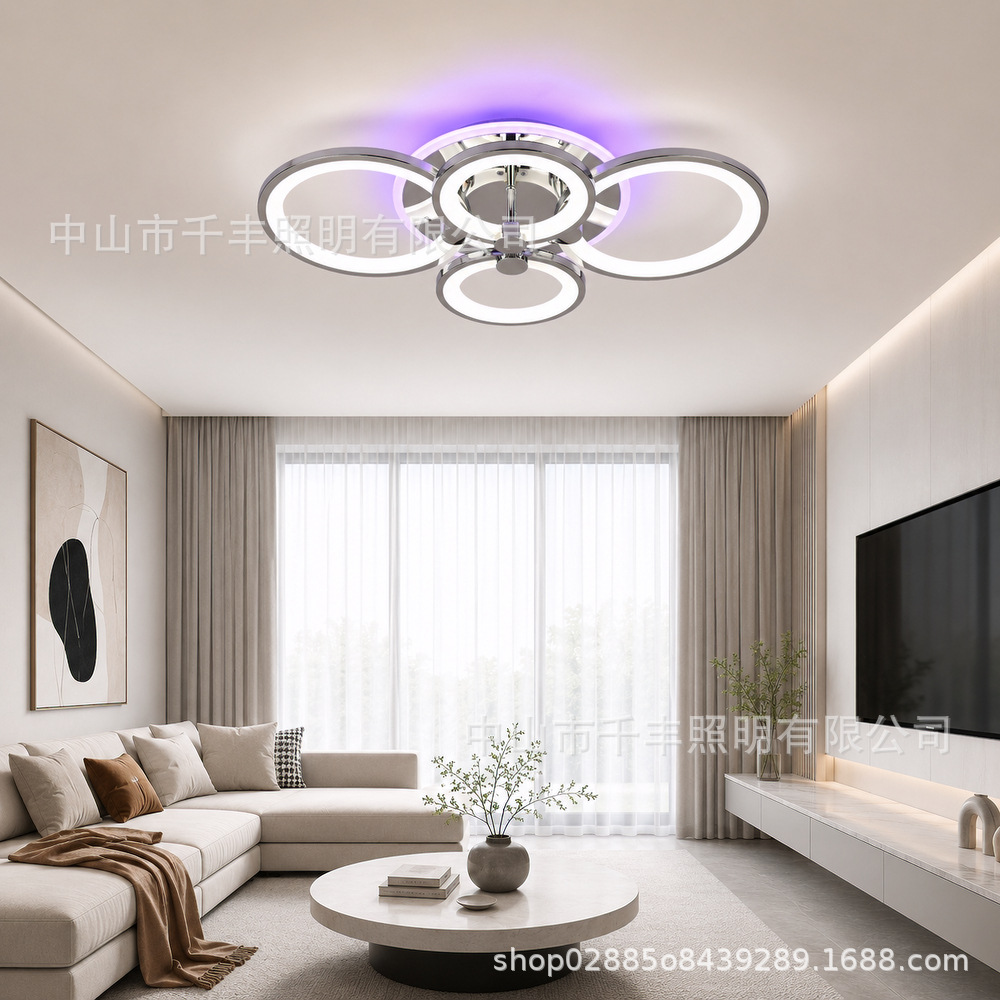 Anillo moderno creativo LED techo acrílico minimalista hogar dormitorio iluminación principal comedor sala de estar iluminación decorativa