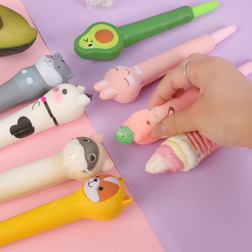 Vent pen slow rebound decompression pen soft student pinch pen cute super cute gel pen creative decompression pen