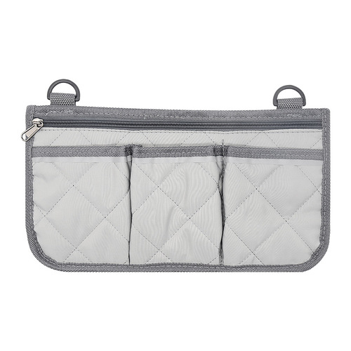 Cross-border wheelchair armrest bag, side-mounted storage pouch with multiple pockets, featuring a reflective strip—perfect for strollers and baby carriages.