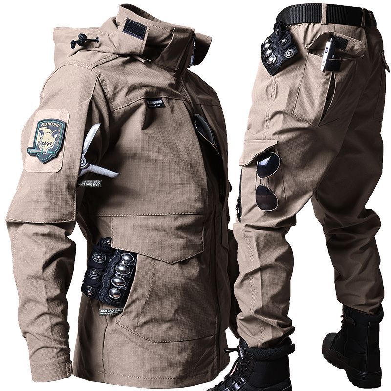 Army Green Tactical Jacket Workwear Military Style Jacket Suit Men's Functional Combat Training Clothing Soft Shell Jacket Lc