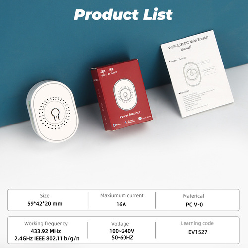 Doodle Smart Home WiFi 433 Wireless On/Off Switch Dark Box Control Switch Light Remote APP Voice Timing
