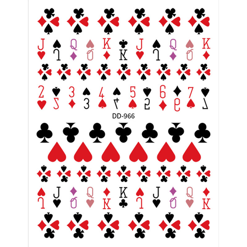 Redanco new 3D net red ins wind explosion poker flower nail stickers nail decals wholesale DD-966