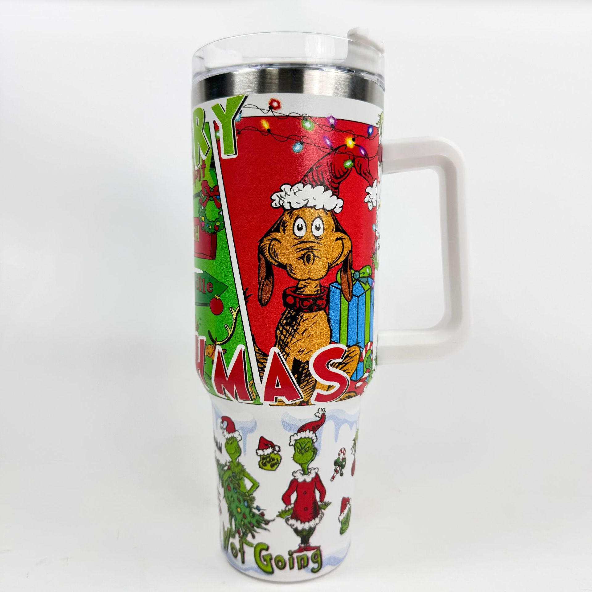 Vaso térmico de acero inoxidable con aislamiento al vacío de 40 oz, para automóvil, de gran capacidad, con impresión UV de diseño 5D, para viajes transfronterizos.