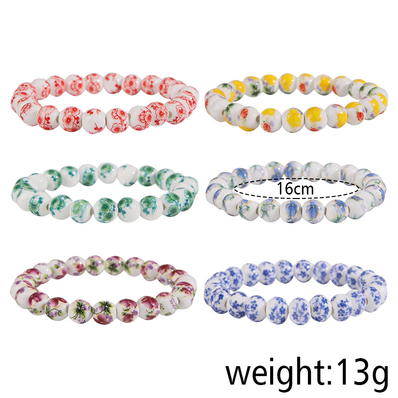 1 Piece Retro Geometric ceramics Plating Womenu0027S Bracelets