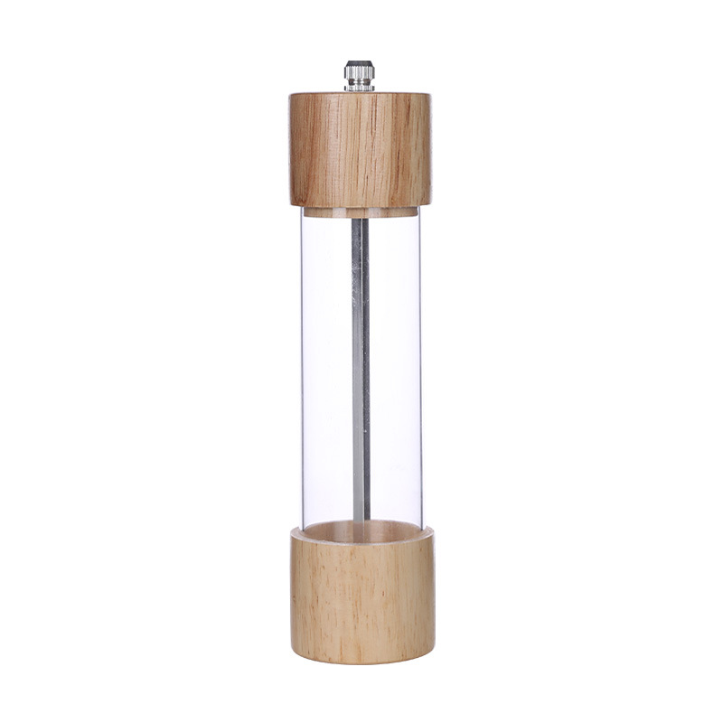 Molinillo acrílico Molinillo de pimienta de madera sólida Molinillo de goma Molinillo de pimienta de madera Molinillo de sal Molinillo multipropósito Molinillo botella de condimento Herramientas de cocina