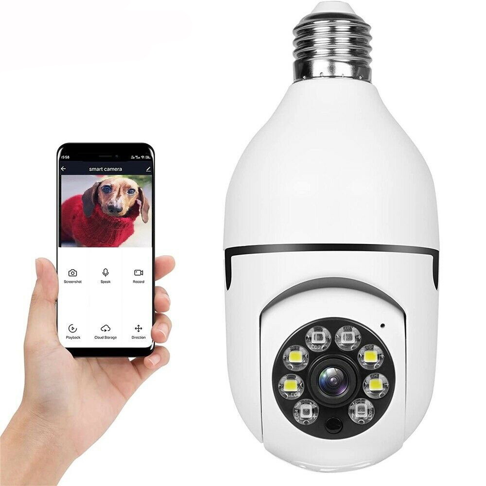 5G dual-band bulb camera cross-border home WiFi two-way intercom light head little yellow man camera