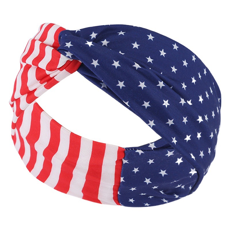 American Independence Day Sports Headscarf Summer Men's and Women's Outdoor Sports Yoga Antiperspirant Sweatband Star Strip Flag Headband