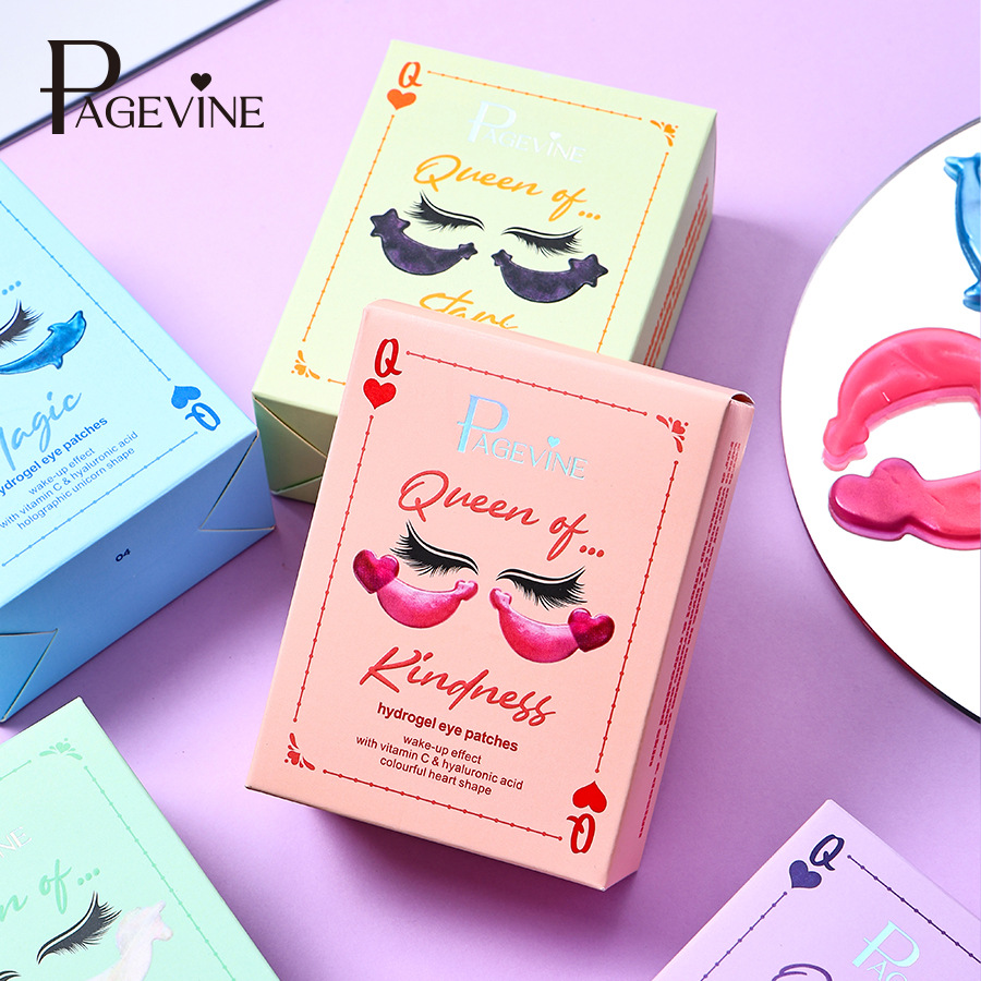 Producto de venta caliente transfronterizo PAGE VINE, mascarilla hidratante y humectante para ojos, reafirmante y reductora de líneas de expresión, parche de mascarilla de cristal de colágeno para ojos