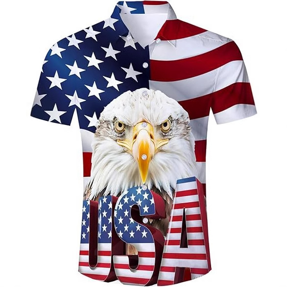 Venta caliente transfronteriza europea y americana, linda mascota gato estampado 3D, camisa hawaiana de manga corta con botones sueltos en la calle principal para hombres