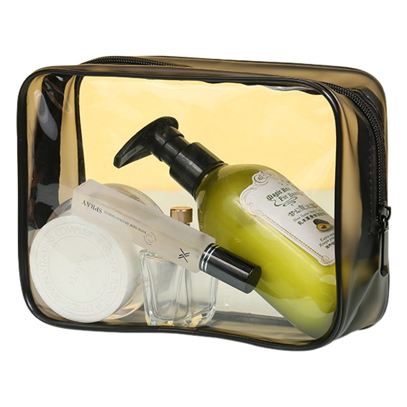 Moderno simple negro de gran capacidad de plástico de PVC bolsa de lavado multifuncional bolsa de almacenamiento de artículos de tocador