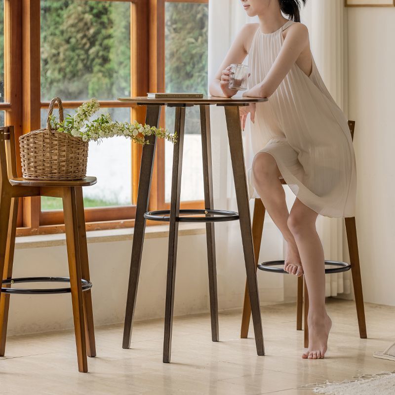 Bar Table Home Wall-Mounted High Bar Table Small Round Table Living Room Leisure Milk Tea Shop Bar Table and Chairs Balcony Window Table