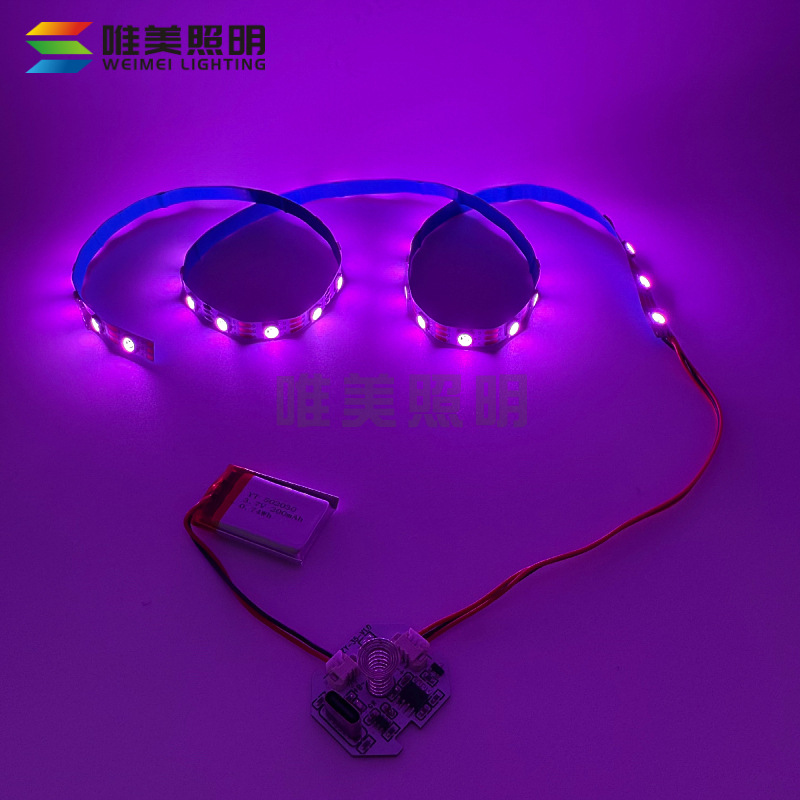 5V RGB LED Işık Şeridi Sınır Ötesi Parlak Badminton Raket Işık Şeridi USB Şarjlı Dokunmatik Anahtar PCBA Çözümü