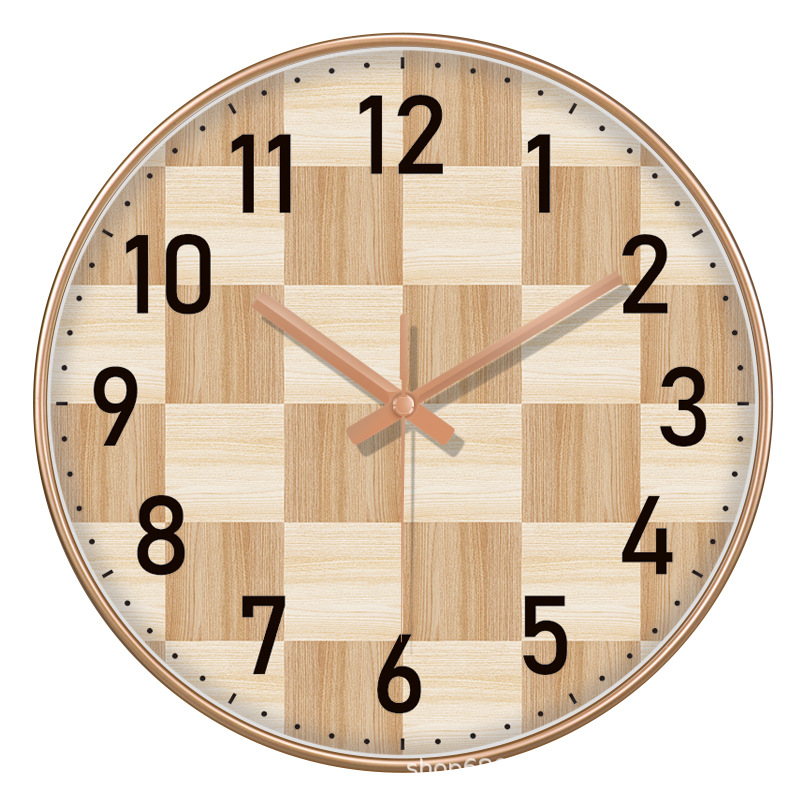 Reloj de pared creativo estilo nórdico - Con display de temperatura y calendario - Silencioso - Para sala de estar y dormitorio - Diseño atmosférico