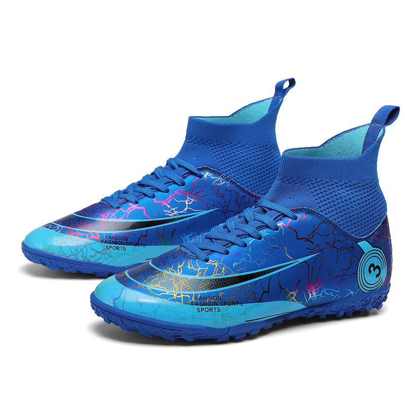 Scarpe da calcio alte transfrontaliere di grandi dimensioni 47 48AG unghie lunghe TF unghie rotte scarpe da ginnastica per piedi in pelle per allenamento in erba artificiale per adulti_voghion.com
