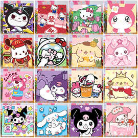 新款数字油画diy填色画儿童填充卡通动漫涂色手工装饰画客厅批发