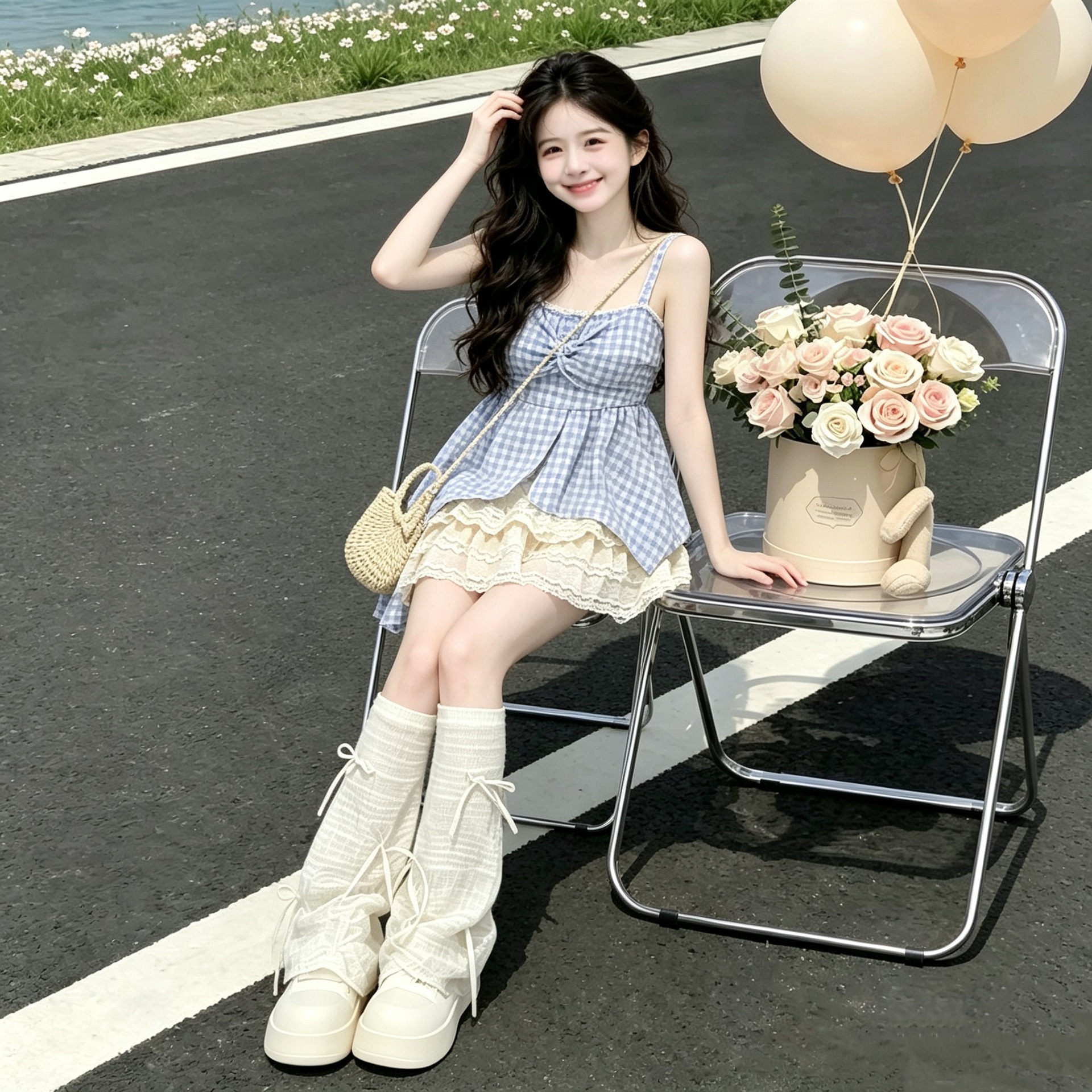 Original fabric and workmanship, 2026 new style fresh and cute color-blocked short-sleeved t-shirt with front shoulder.