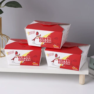 一次性白卡纸炸鸡包装盒鸡排鸡翅打包盒外卖食品纸盒环保材质