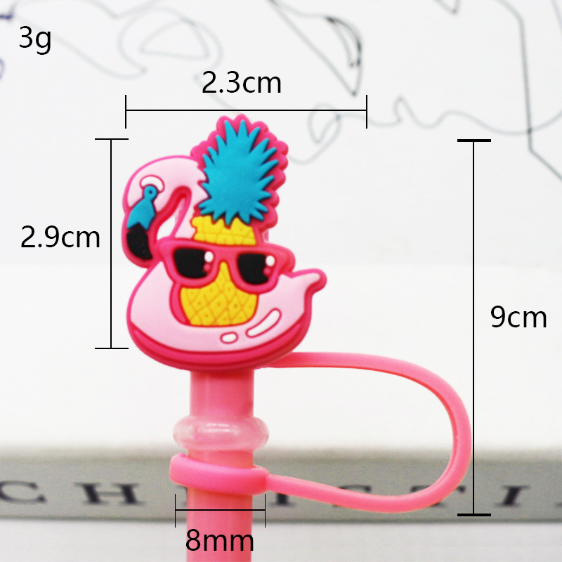 Tapa de paja Spot 7-8mm silicona linda mini muñeca parche tapón a prueba de polvo decoración de pajitas tapón a prueba de polvo