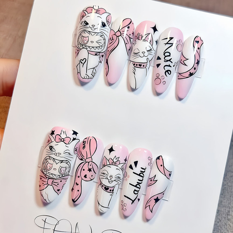 Cartoon Manga Girl Wearing Nail Stickers, Light Luxury Nail Art Pieces, Versatile Fake Nails, 24 Pieces, New Year Hot Item Cartoon Manga Girl Wearing Nail Stickers, Light Luxury Nail Art Pieces, Versatile Fake Nails, 24 Pieces, New Year Hot Item