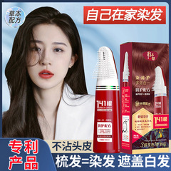 New comb hair dye, hair dye cream at home, covering white hair, natural plants, non-irritating, popular color wholesale