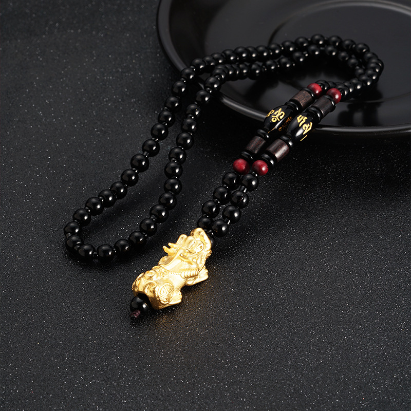 Collar de cuentas de oro para hombres y mujeres Lucky joyería antigua chapada en oro Yiwu venta al por mayor sala de joyería caliente