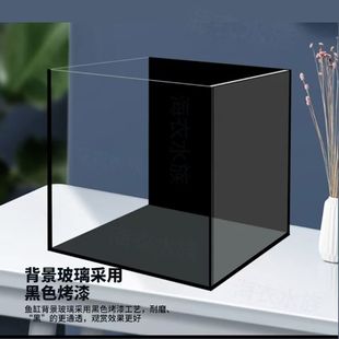 Black-Backed Black Glue Fish Tank Living Room Small Household Right-Angle Black Glass Tank Desktop Aquarium Fish Tank with Lid