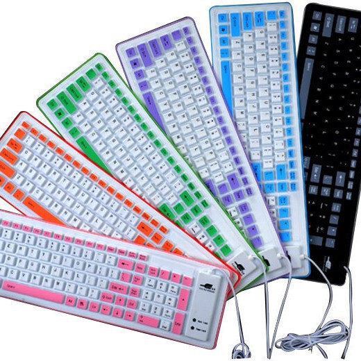 103 key silicone USB folding soft silicone keyboard factory wholesale waterproof keyboard connectable mobile phone