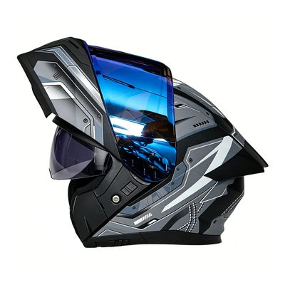 Motosiklet kaskı (dəbilqə): open-face helmet for men, all-season