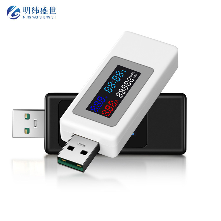 USB电流电压计时功率容量电量测试仪LCD彩色显示屏0-6.5A DC4-30V