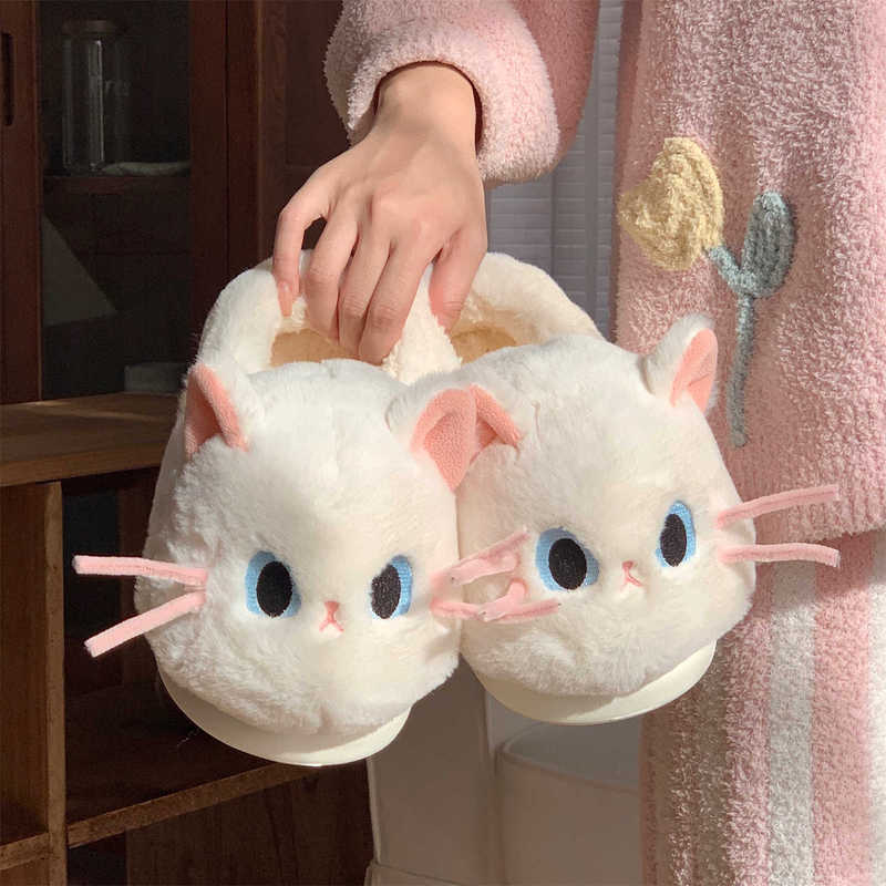个性可爱鸳鸯小猫毛毛月子鞋居家用保暖舒适冬季软萌包跟棉拖鞋女|undefined