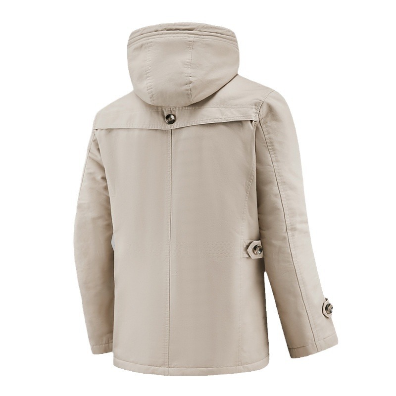 Comercio exterior transfronterizo otoño y invierno nuevo tipo de chaqueta de algodón de terciopelo para hombre con chaqueta de algodón lavado con sombrero para hombre