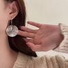 Fashionable metal minimalistic retro earrings, small design ear clips, french style